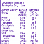 Endulge Caramel Nut Chew Nutrition information