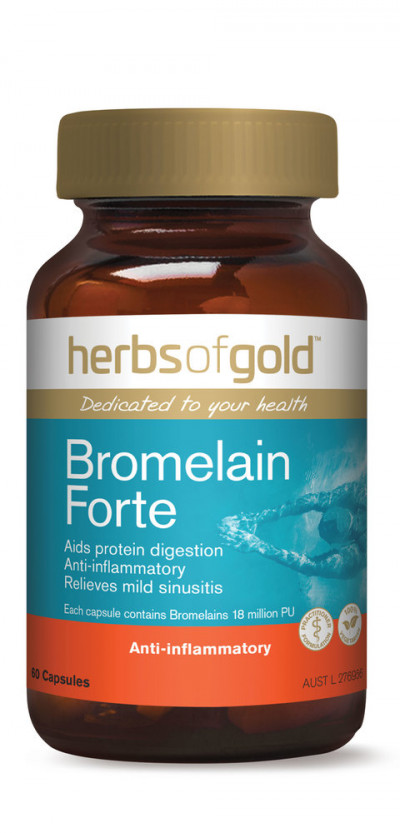 Herbs of Gold Bromelain Forte 60 Vege Capsules front